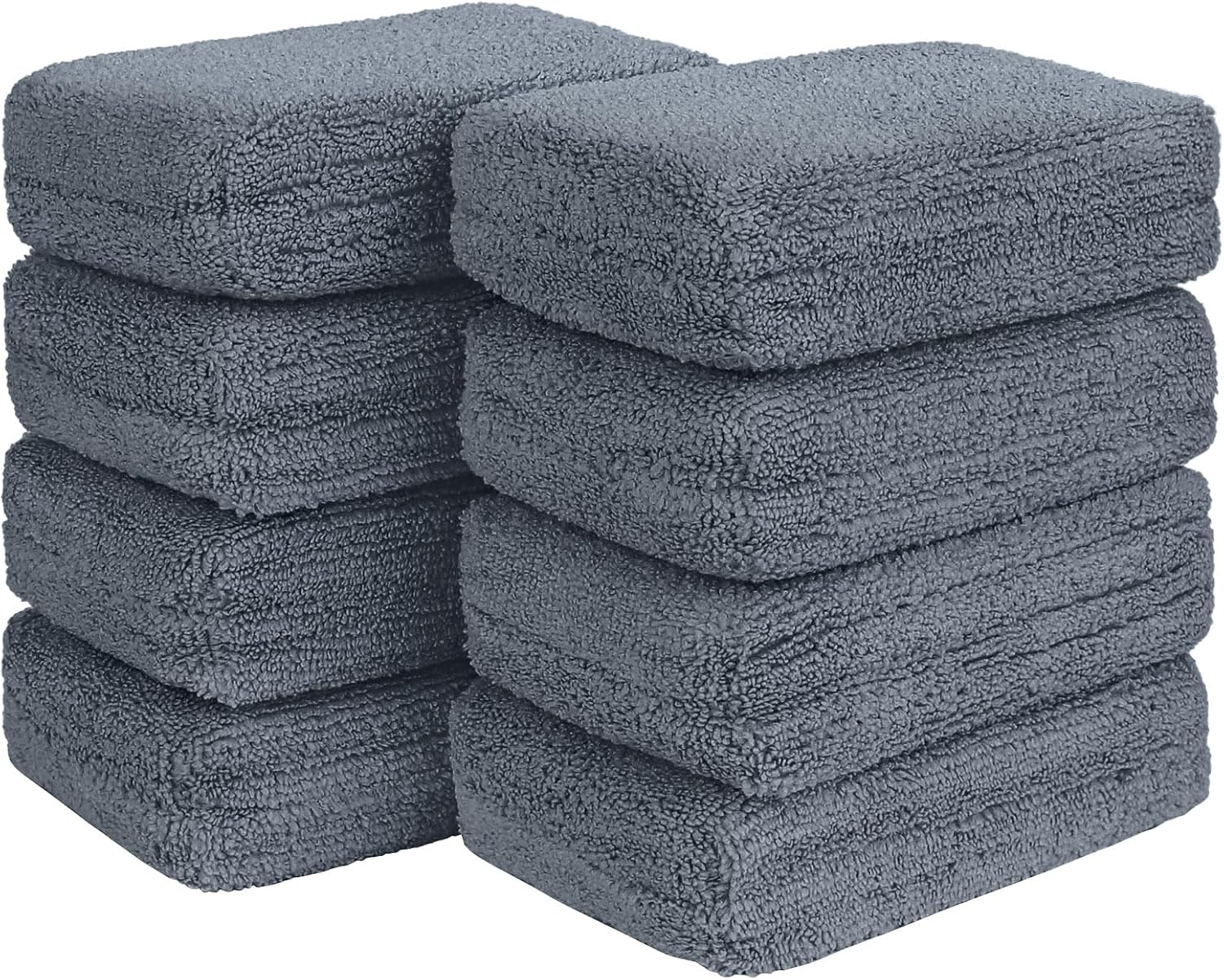 Microfiber Applicator Pads, Scratch-Free Car Wash Sponge for Cleaning, Premium Wax Foam Applicator Pads for Car Detailing, 5”x3”, 8 Pack, Grey